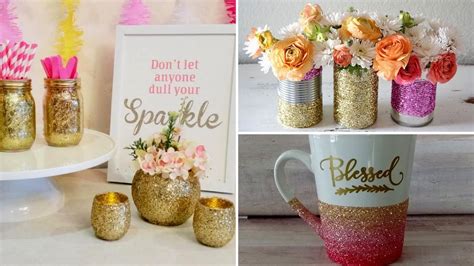 21 Quick And Easy DIY Glitter Decor Ideas DIY Glitter Crafts 2017