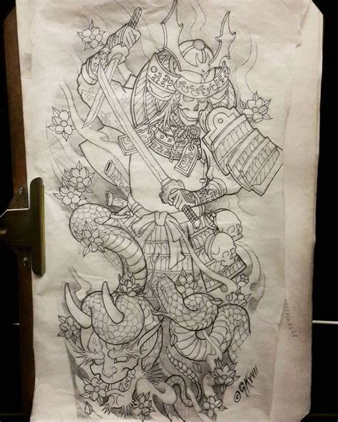 Pin By ZAODI On STENCIL DIRECT Asia Style Samurai Tattoo Design