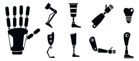 Artificial Limbs Prosthesis Icons Set Simple Style 8883396 Vector Art At Vecteezy