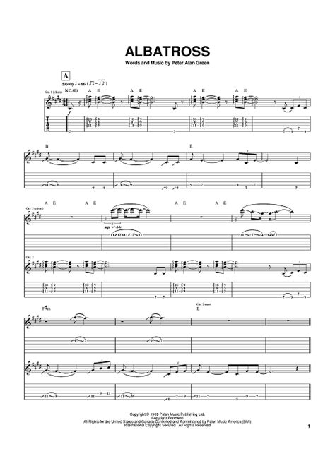 Buy "Albatross" Sheet Music by Peter Green for Guitar Tab