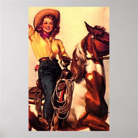 Vintage Cowgirl Poster