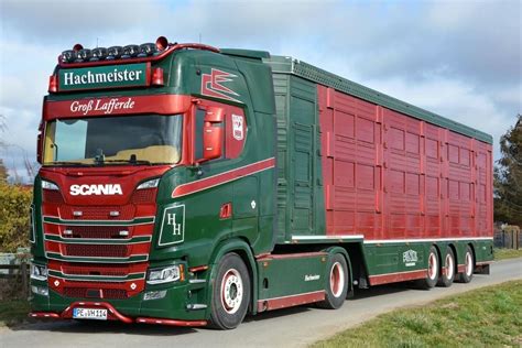 Imc Scania S High Roof X Met Veeoplegger Hachmeister Miniatuurshop