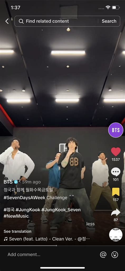 Tk Tiktok On Twitter Jungkook Dancing To Seven On Bts Bighit