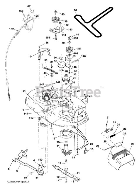 Poulan Po 17542 Lt 960120069 01 Poulan Lawn Tractor 2008 05 Mowel Deck Parts Lookup With