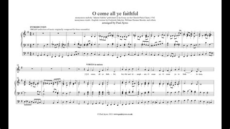 O Come All Ye Faithful Extended Arrangement By Paul Ayres Youtube