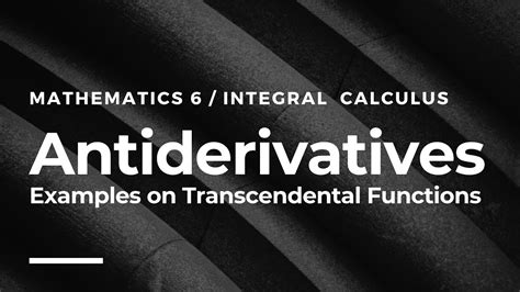 Antiderivatives Examples With Trigonometric And Exponential Functions