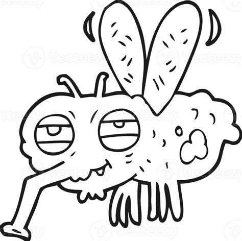 Drawn Black And White Cartoon Fly 45036010 Png