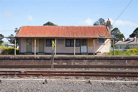 Abandoned Old Railway Station In Country Victoria Australia By