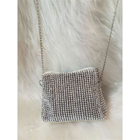 Bolsa Feminina De Ombro Prata Strass Brilhosa Para Festa Shopee Brasil