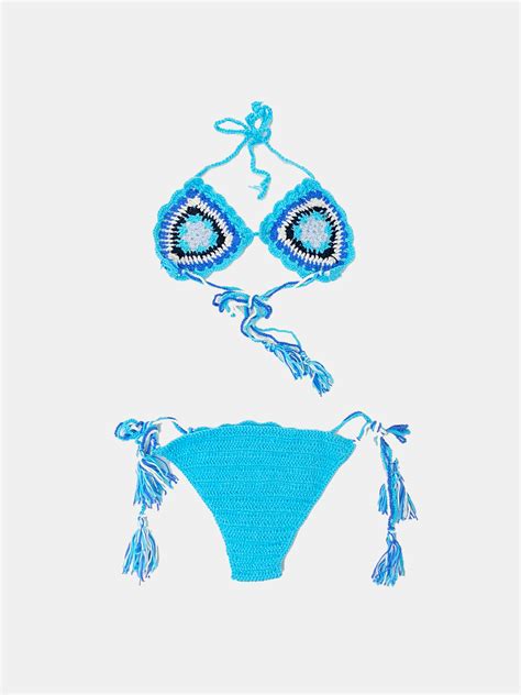 Blue Knit Bikini Set VEMANI