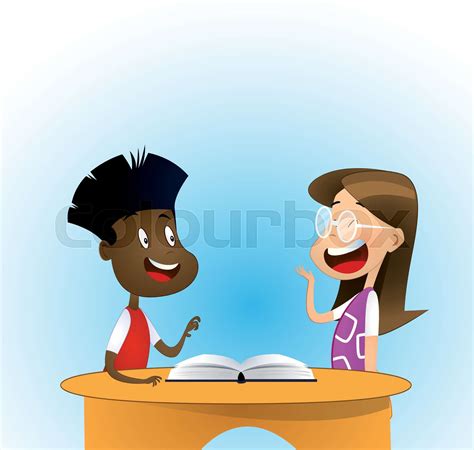 Family in library with books | Stock vector | Colourbox