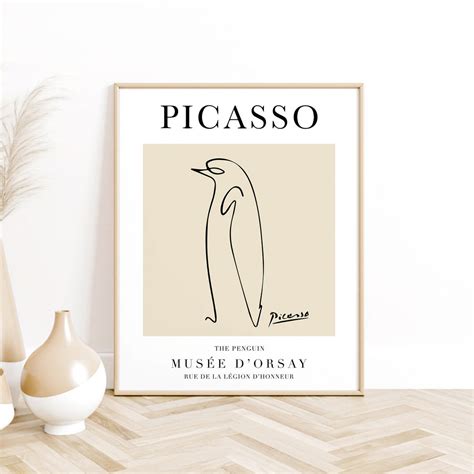 Picasso The Penguin Print Picasso Line Drawings Picasso Wall Etsy