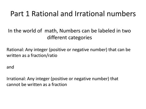 Ns1 Rational And Irrational Numbers Ppt