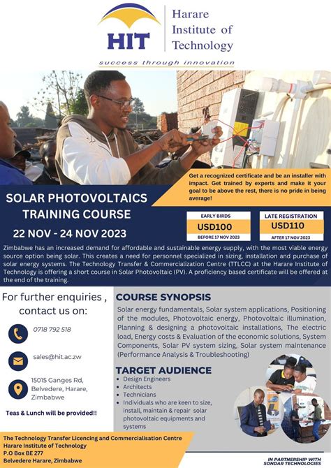 SOLAR PHOTOVOLTAIC TRAINING COURSE Harare Institute Of Technology