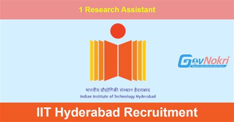 Iit Hyderabad Hiring Notification 2023 For 1 Post Of Research Assistant