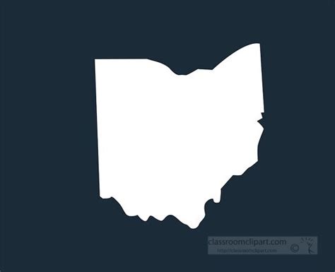 Ohio State Map Silhouette Style Clipart Classroom Clip Art