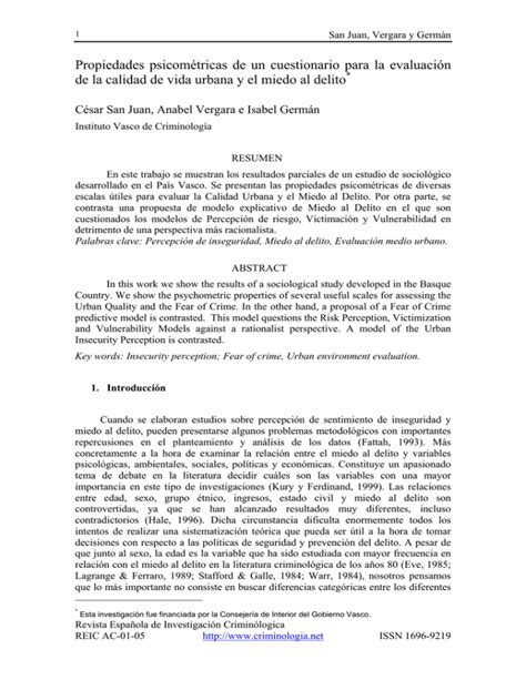 Propiedades Psicométricas De Un Cuestionario Para La Evaluación