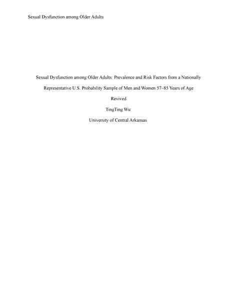 Sexual Dysfunction Among Older Adults Apa Sexual Dysfunction Among