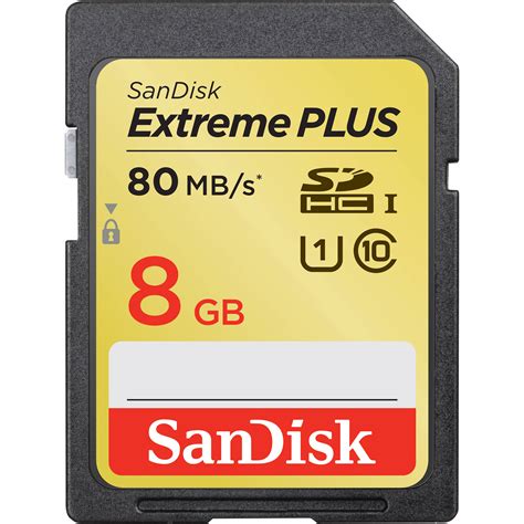 Sandisk 8gb Extreme Plus Uhs I Sdhc Memory Card Sdsdxs 008g A46