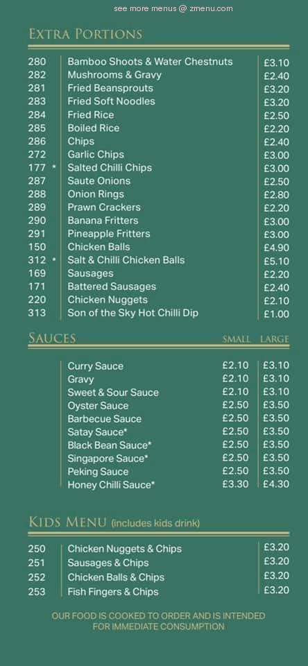 Online Menu Of Riceway Chinese Takeaway Restaurant Limavady United