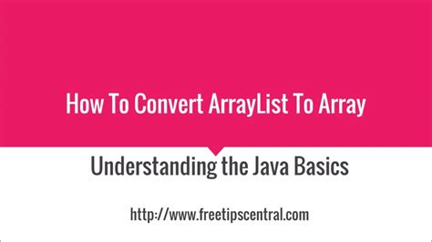 How To Convert Arraylist To Array Video Youtube