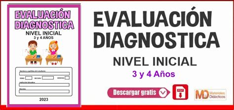 Evaluación Diagnóstica Inicial 3 y 4 años Materiales Didacticos