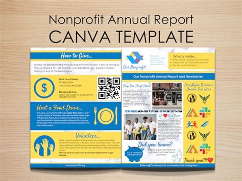 Colorful Nonprofit Annual Report Brochure Canva Template 4 Etsy