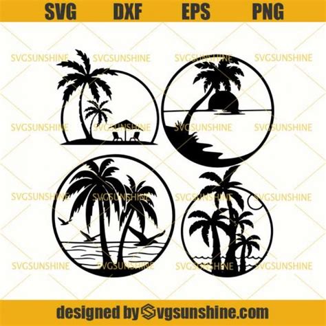 Palm Tree Svg Bundle Palm Scene Svg Summer Svg Bundle Palm Clipart