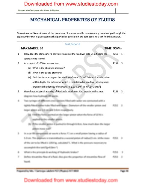 Solution Cbse Class Physics Mechanical Properties Of Fluids