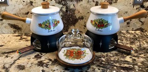 Spice Of Life Fondue Pots In Vintage Enamelware Vintage