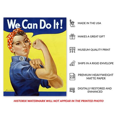 Historix Vintage 1943 Rosie The Riveter Poster Matte Print Vintage We