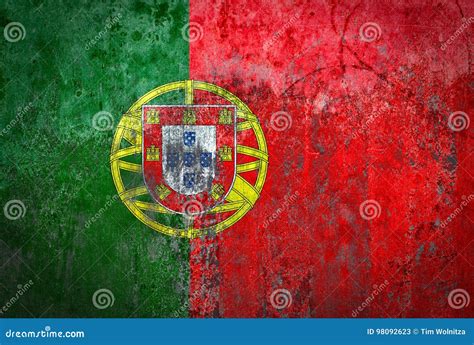 Portugal Flag Painted On A Wall Stock Illustration Illustration Of