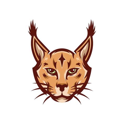 Caracal Or Lynx Head Logo Mascot Design Logo Design Caracal