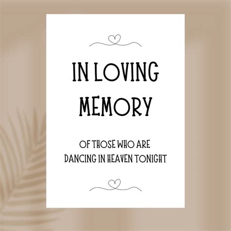 Editable In Loving Memory Sign Forever In Our Heart Sign Etsy