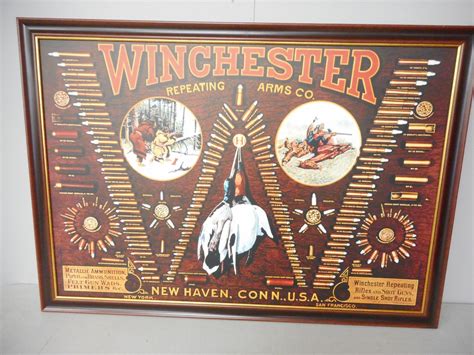 Winchester Repeating Arms Co Wooden Framed Poster Switzer S Auction And Appraisal Service