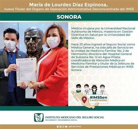 IMSS Sonora on Twitter La Dra María de Lourdes Diaz Espinosa fue