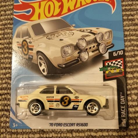 Hot Wheels Ford Escort RS White HW Race Day Perfect Birthday Gift Rare Miniature