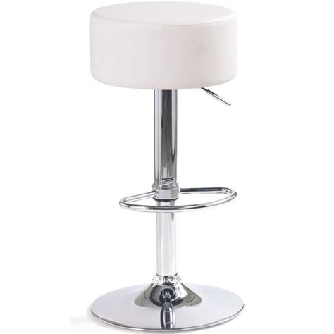 Tabouret De Bar Rond Blanc Brooklyn Couleur Blanc Mati Re Cuir