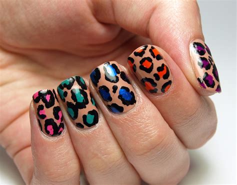 Nail Polish Society Nude And Neon Leopard