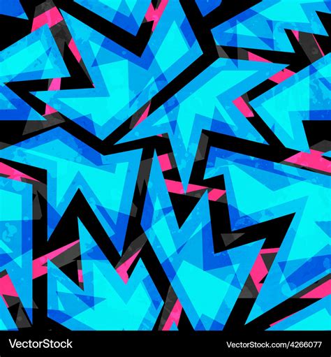 Blue Neon Geometric Seamless Pattern Royalty Free Vector