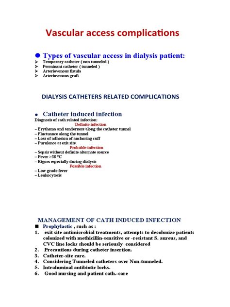 Vascular Access Complications | PDF | Clinical Medicine ...