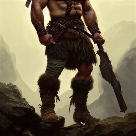 A Rugged Barbarian Ranger Handsome Upper Body Stable Diffusion