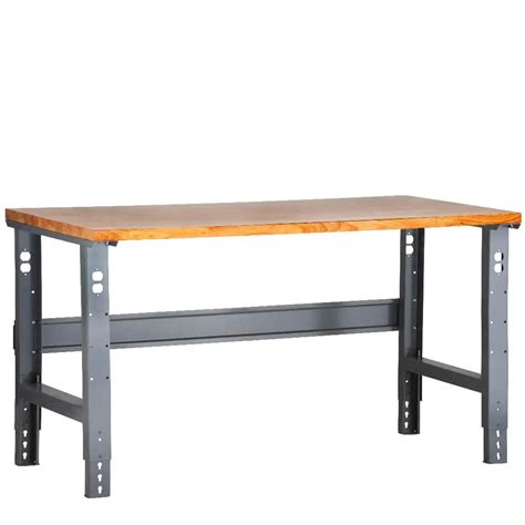 Husky Adjustable Height Solid Wood Top Workbench In Black Off