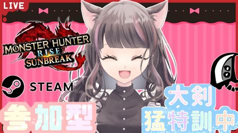 【steam版サンブレイク】モンハン【参加型】初見さん歓迎♡武器種自由2クエ交代参加型 冰気錬成×超回復大剣♡一緒に一狩り行こう！マルチlive配信【モンハンライズ】 Youtube