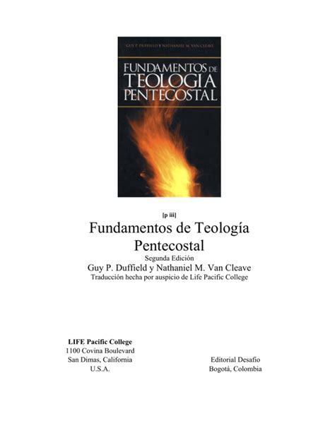 Fundamentos de Teología Pentecostal