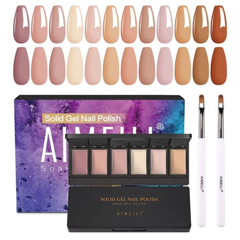Aimeili Hema Free Solid Gel Nail Polish Colours Neutral Nude Brown Solid Nail Gel Soak Off U