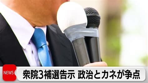 政権運営を左右 衆院3補選告示 政治とカネが争点（2024年4月16日） Youtube