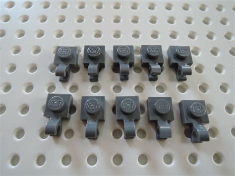 Lego 10 X Platte 1x1 Mit Clip Senkrecht 6019 61252 Neu Dunkelgrau EBay