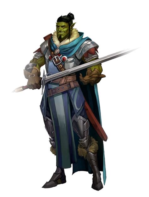 Male Half Orc Fighter Warrior Adventurer Pathfinder PFRPG DND D D 3 5