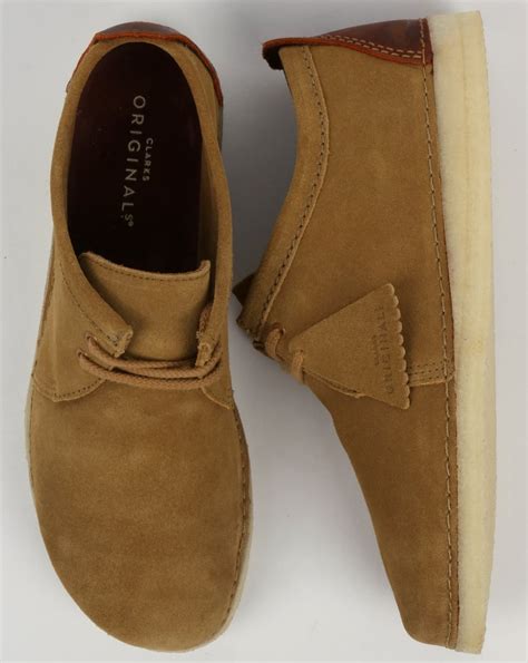 Clarks Originals Ashton Suede Shoes Oak Tan Smart Casual Classic